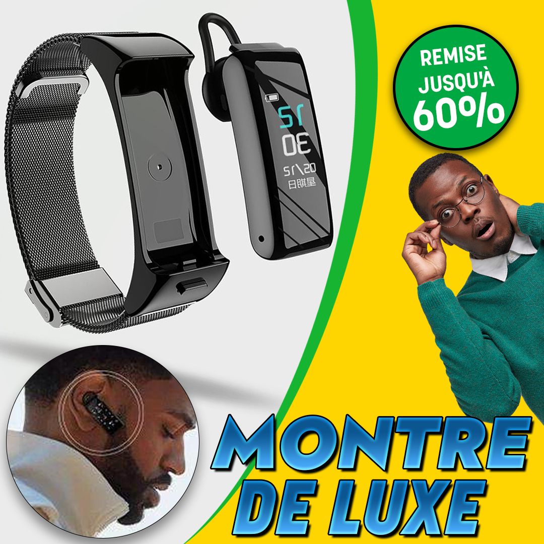 Bracelet intelligent 2 en 1 avec écouteurs Bluetooth-RDC